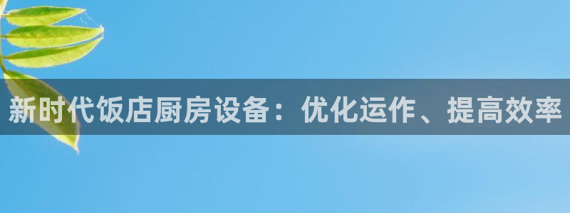 尊龙凯时 人生就是搏客服：新时代饭店厨房设备：优化运作、提高